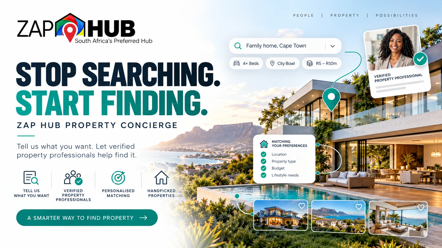 Stop Searching. Let ZAP HUB Help Find the Right Property for You